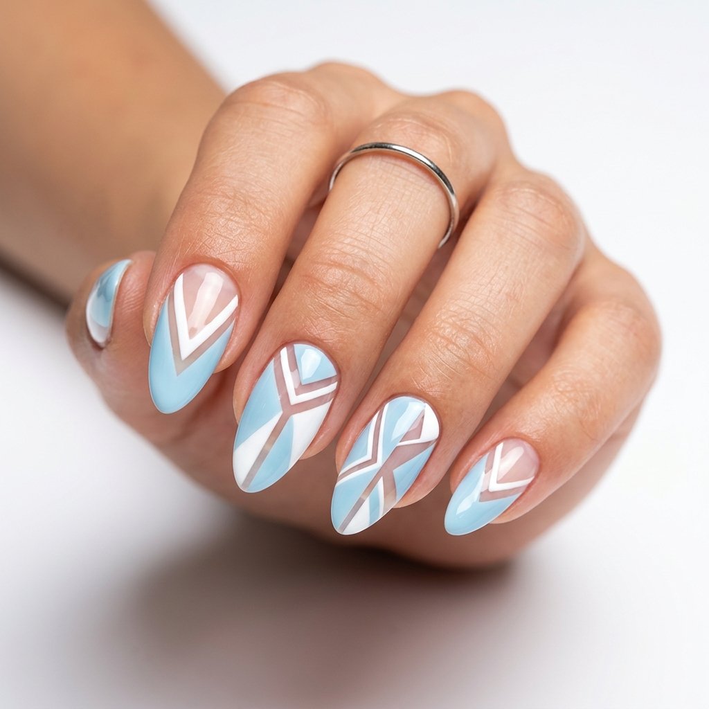Geometric Winter Nail Ideas