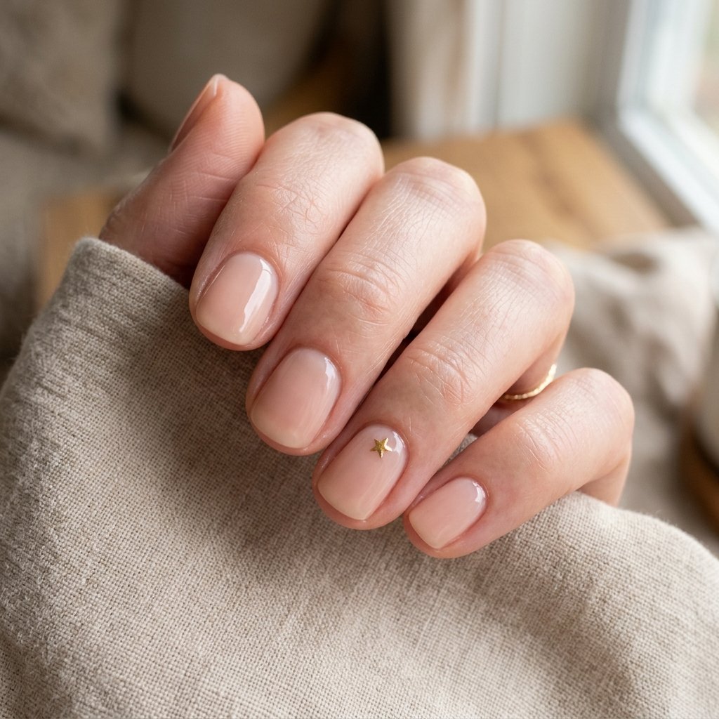 Nude Minimalist Christmas Nail Ideas