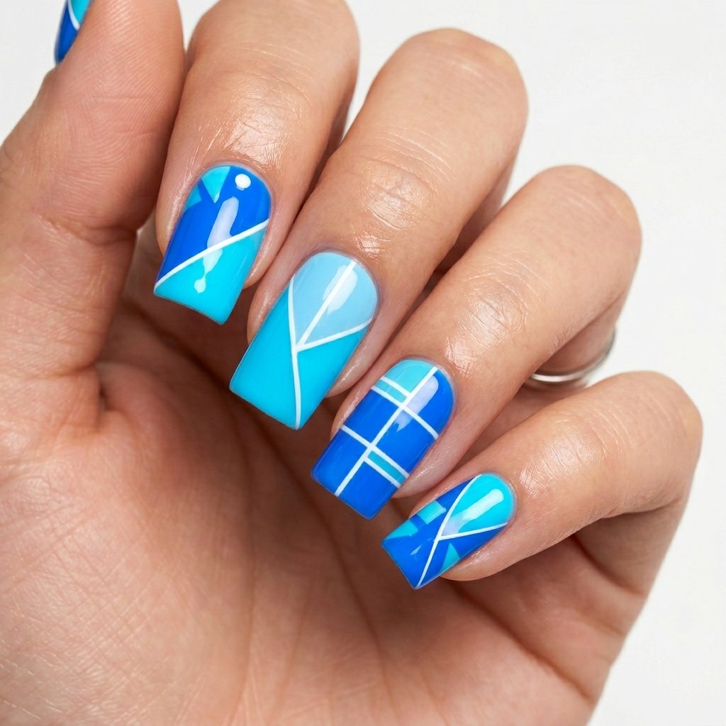 30 Gorgeous Neon Blue Nails Ideas You Will Actually Want to Wear 29 Neon Blue Nail Art Designs