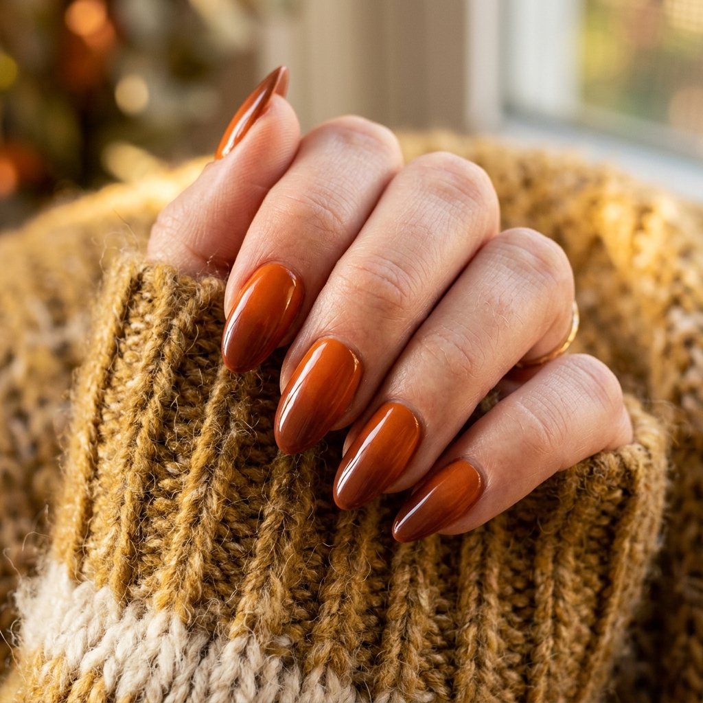 35 Gorgeous Fall Ombre Nails Ideas for Every Mood 3 Burnt Orange Ombre Nail Ideas