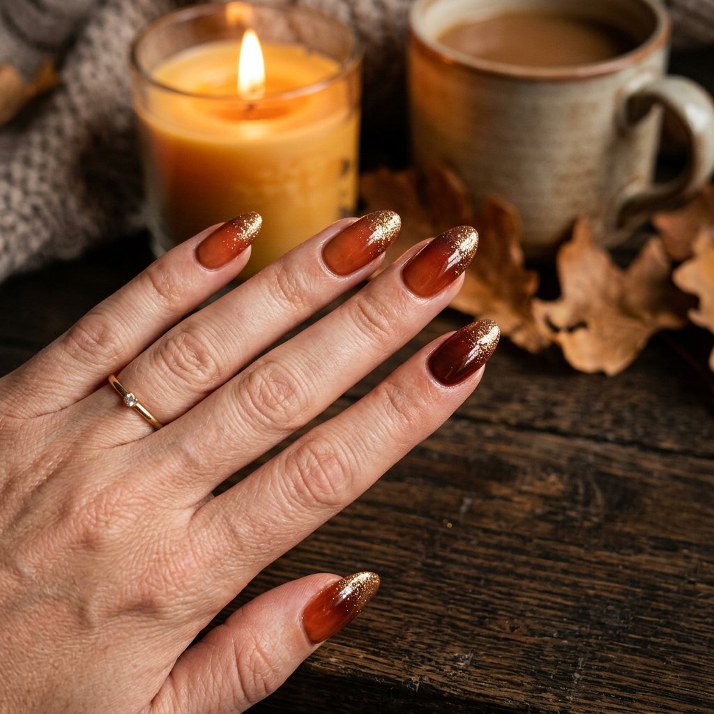 35 Gorgeous Fall Ombre Nails Ideas for Every Mood 7 Glitter Ombre Nail Ideas for Fall