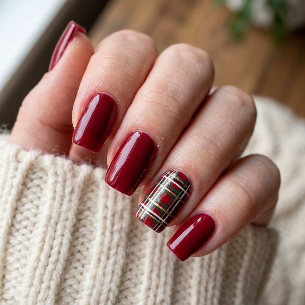 30 Best September Nails Designs for Fall 2026 18 Plaid Pattern Nail Ideas
