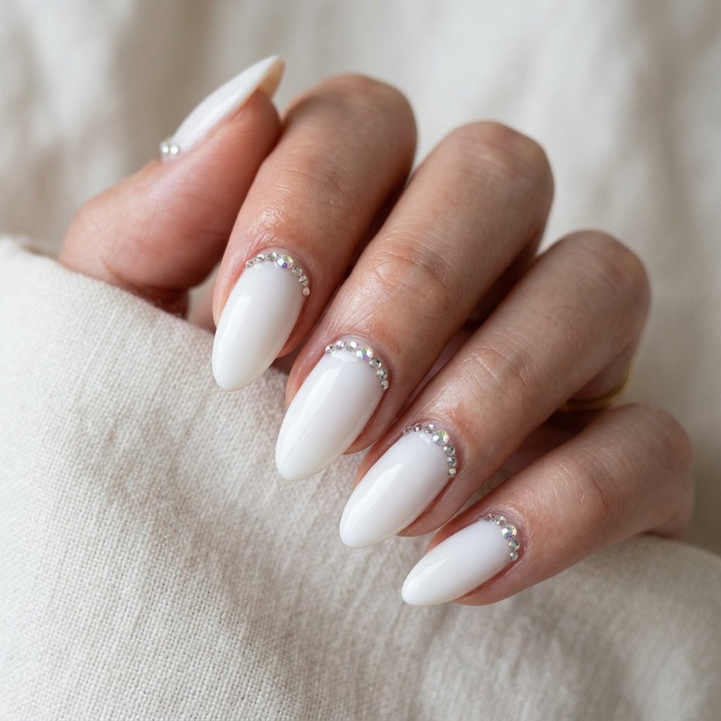 Rhinestone Winter Nail Ideas