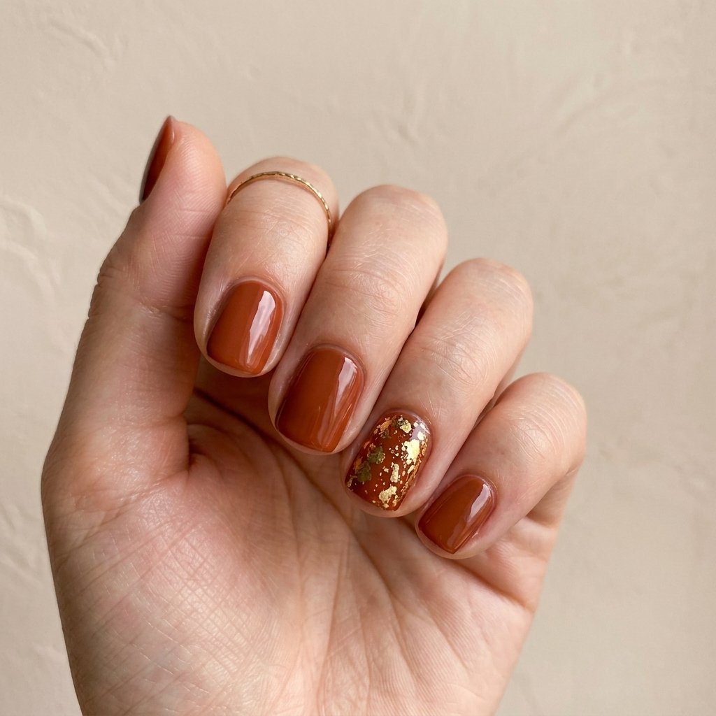 35 Best Thanksgiving Nails Ideas You Need to Try This Year 2026 11 Rust and Gold Nail Ideas for Fall