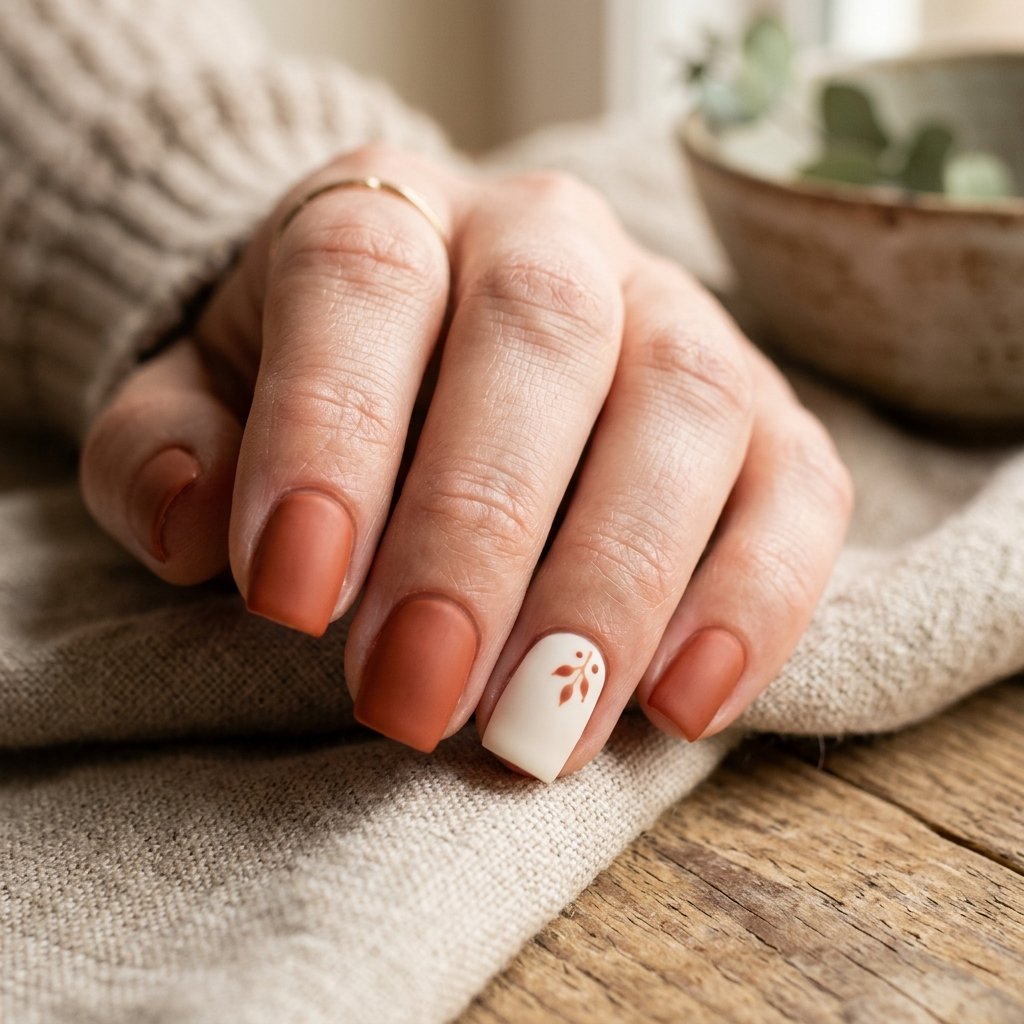 30 Best September Nails Designs for Fall 2026 22 Terracotta Shade Nail Ideas