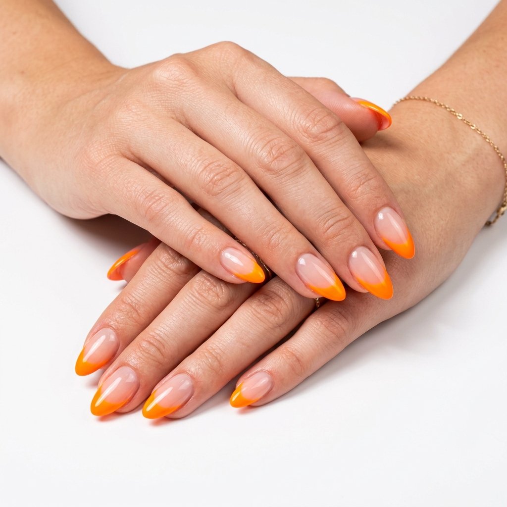 32 Awesome Orange French Tip Nails: The Only Inspo List You Need 4 Neon Orange French Tip Nails