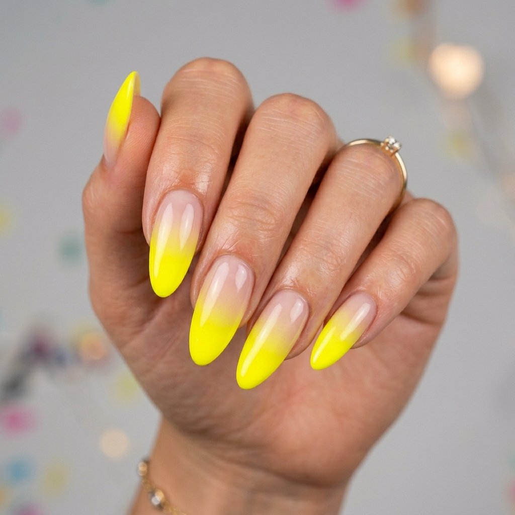 Neon Yellow Ombre Nail Ideas