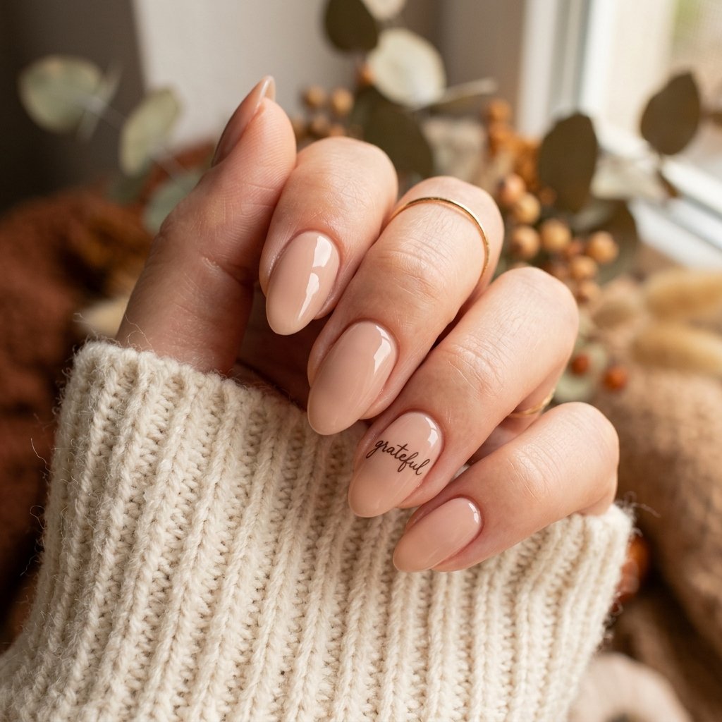 35 Best Thanksgiving Nails Ideas You Need to Try This Year 2026 5 Grateful and Thankful Nail Designs