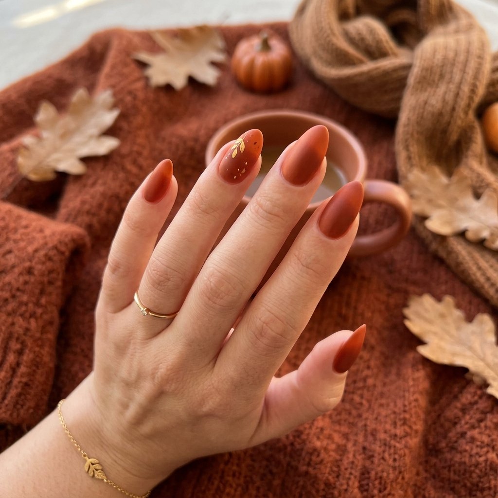 35 Modern Orange Fall Nails Ideas From Rust to Pumpkin 26 Orange Almond Nail Ideas