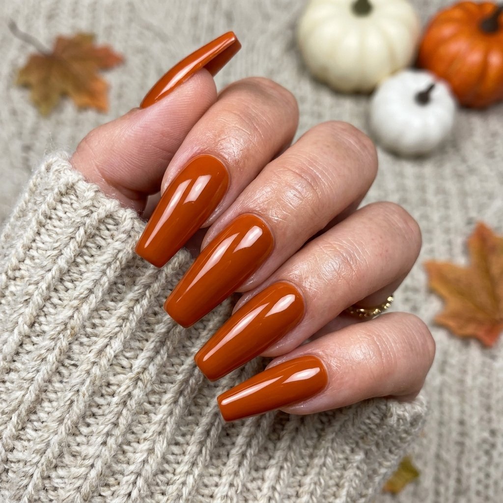 35 Modern Orange Fall Nails Ideas From Rust to Pumpkin 25 Orange Coffin Nail Ideas