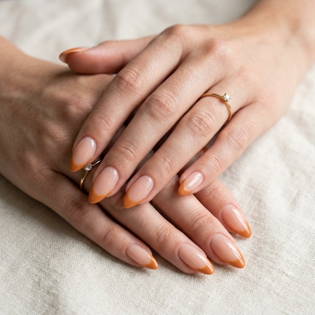 32 Awesome Orange French Tip Nails: The Only Inspo List You Need 21 Orange French Tip Almond Nails