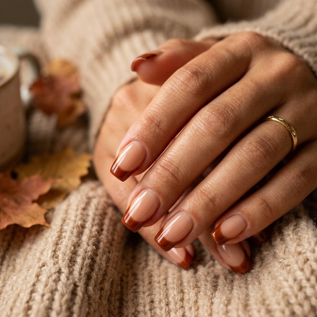 32 Awesome Orange French Tip Nails: The Only Inspo List You Need 15 Dark Orange French Tip Nails