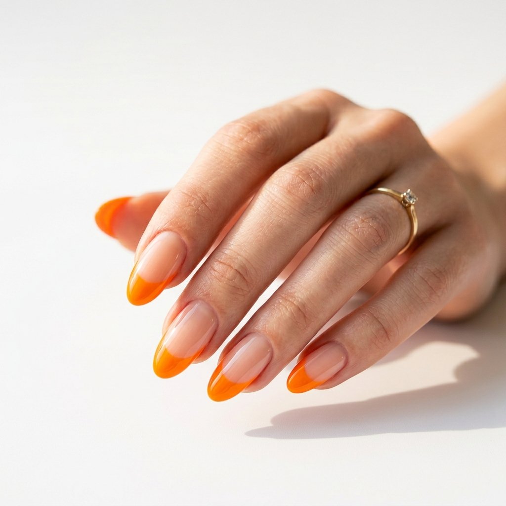 32 Awesome Orange French Tip Nails: The Only Inspo List You Need 16 Bright Orange French Tip Nails