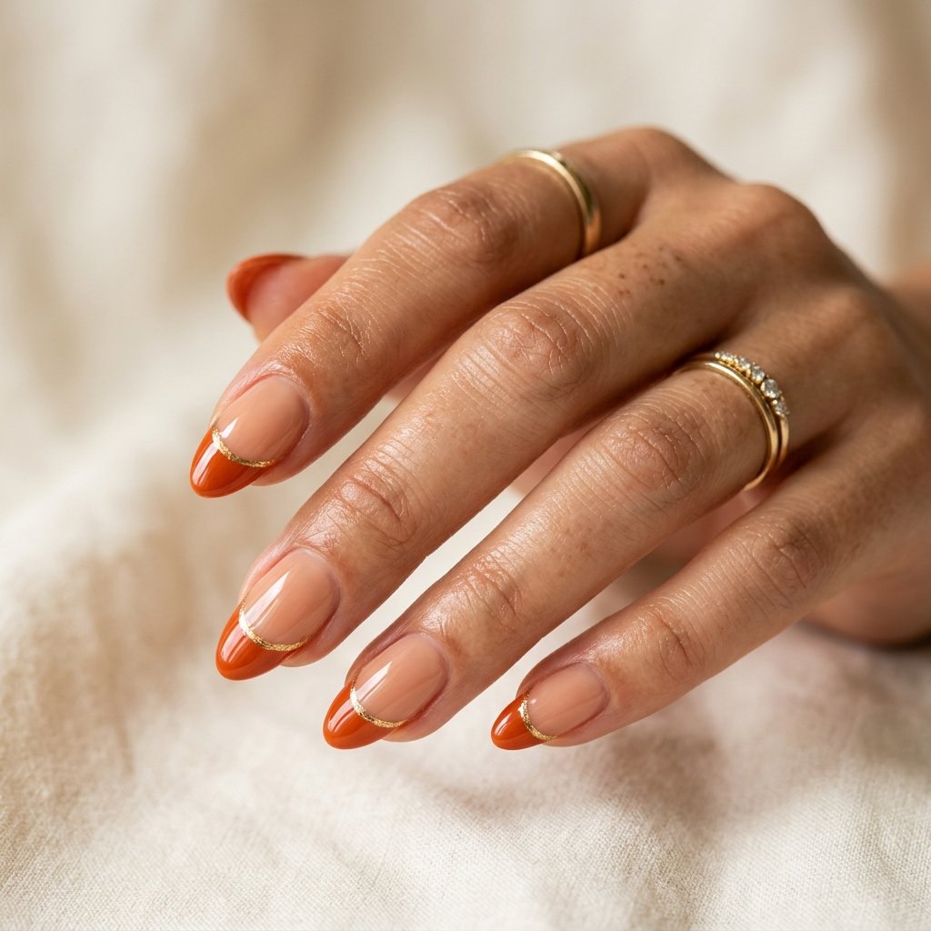 32 Awesome Orange French Tip Nails: The Only Inspo List You Need 12 Orange and Gold French Tip Nails