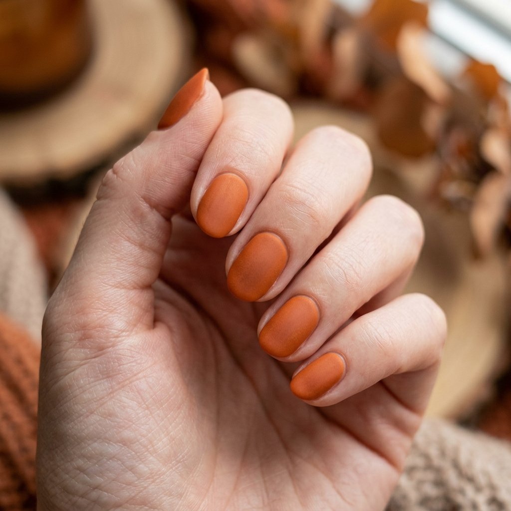 35 Modern Orange Fall Nails Ideas From Rust to Pumpkin 9 Matte Orange Nail Ideas
