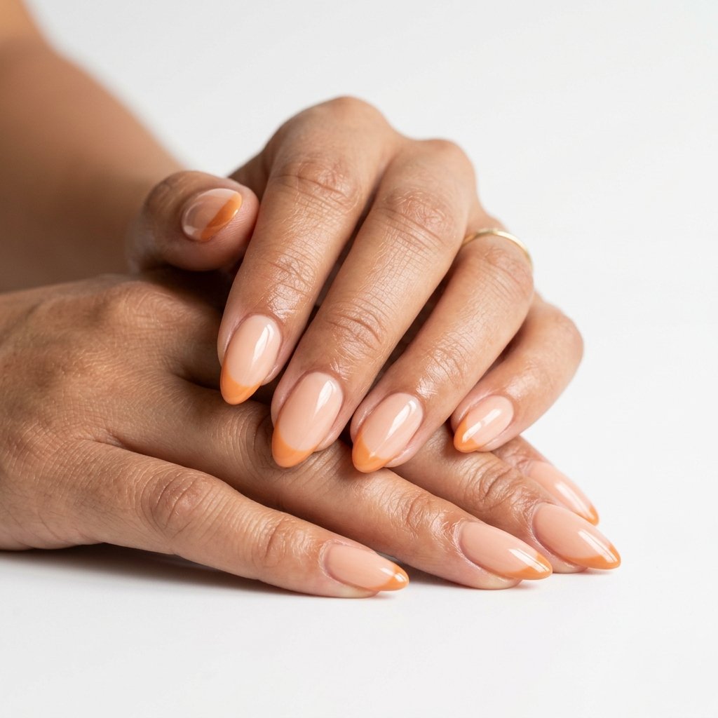 32 Awesome Orange French Tip Nails: The Only Inspo List You Need 14 Orange and Nude French Tip Nails