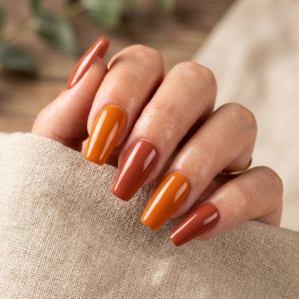 35 Modern Orange Fall Nails Ideas From Rust to Pumpkin 29 Orange Press-On Nail Ideas