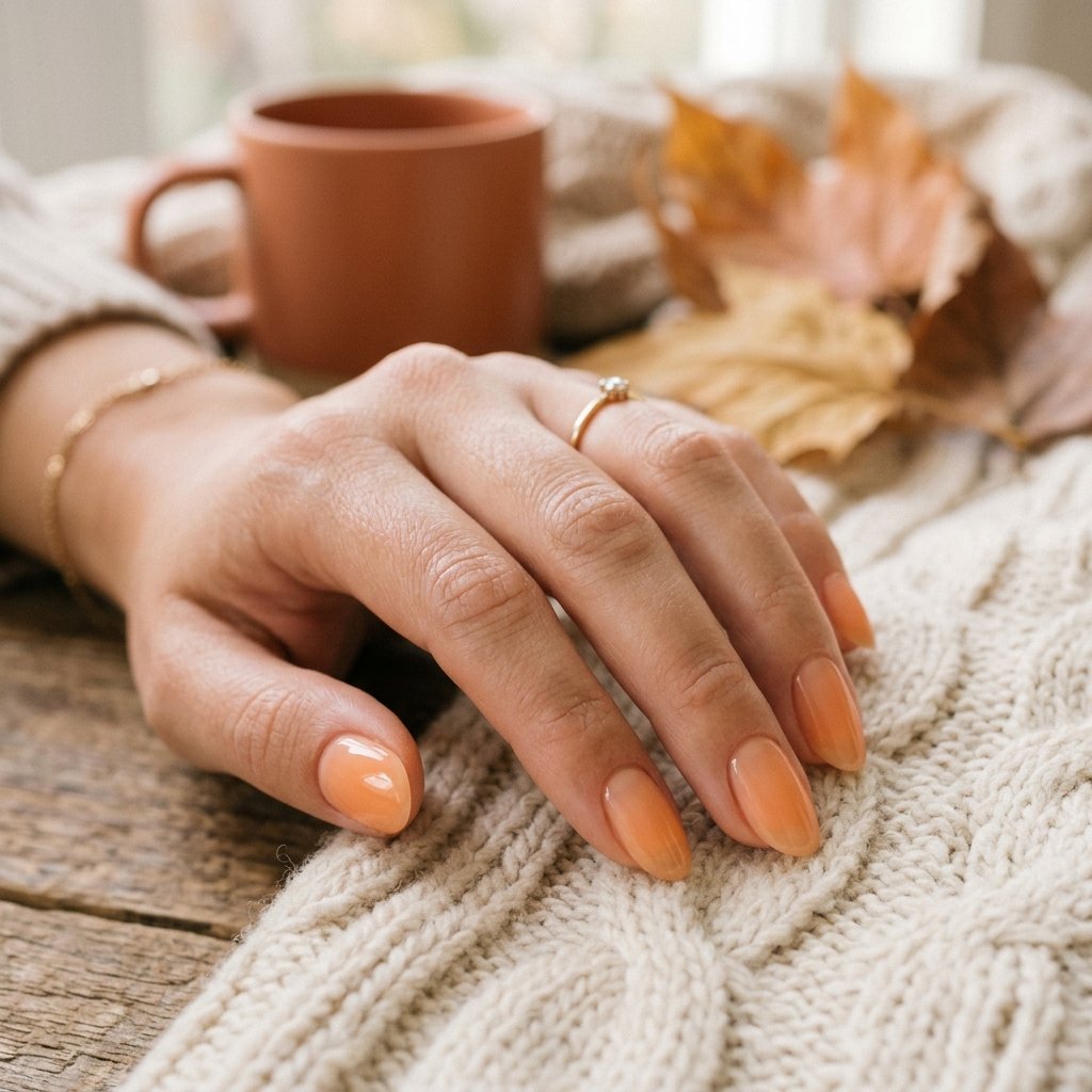 35 Modern Orange Fall Nails Ideas From Rust to Pumpkin 33 Peach Orange Fall Nail Ideas
