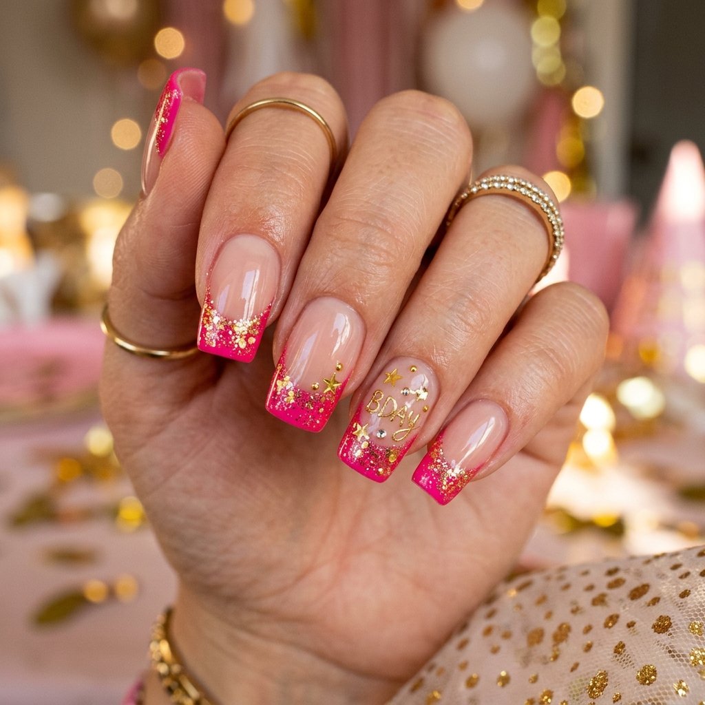 30 French Tip Nails Designs You'll Want to Copy 15 Birthday French Tip Ideas