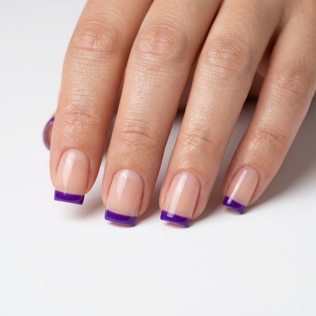 34 Fresh Purple French Tip Nails Ideas You Have Not Seen Before 31 Square Purple French Tip Nails Ideas