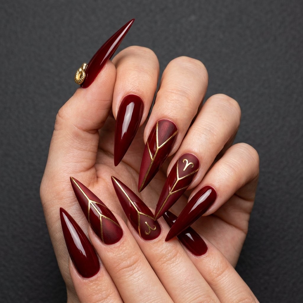 Aries Stiletto Nail Ideas