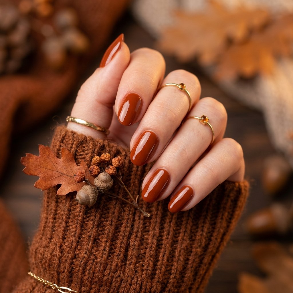 35 Modern Orange Fall Nails Ideas From Rust to Pumpkin 4 Rust Orange Nail Ideas