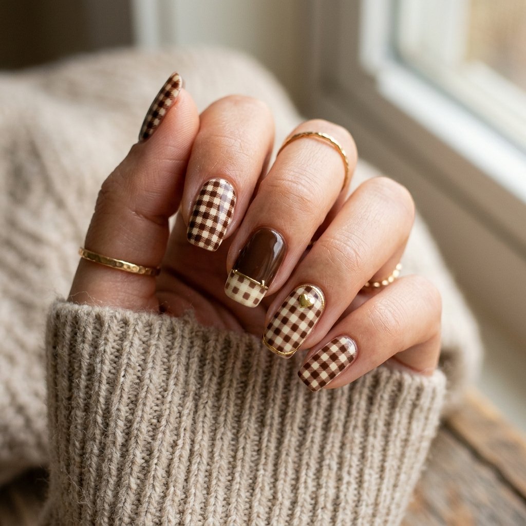 Checkered Pattern Nail Ideas