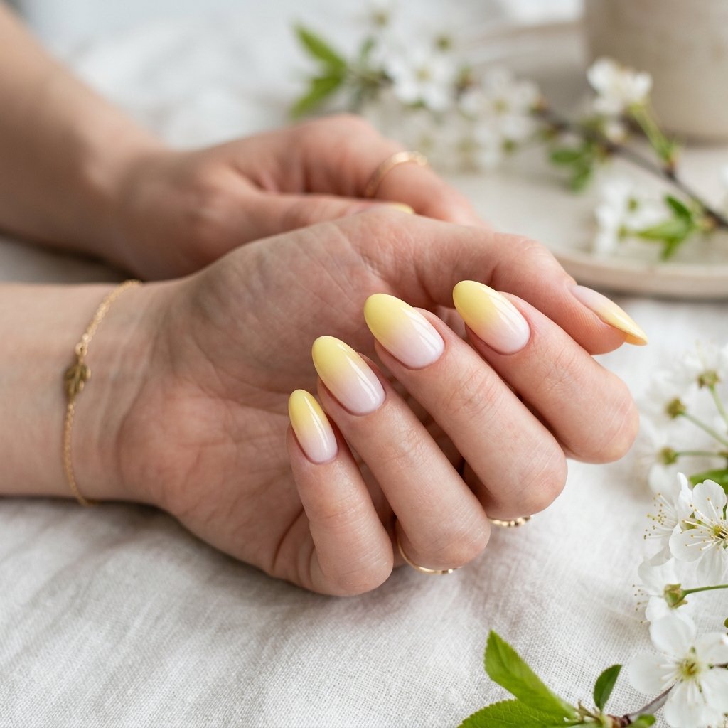 Spring Yellow Ombre Nail Ideas