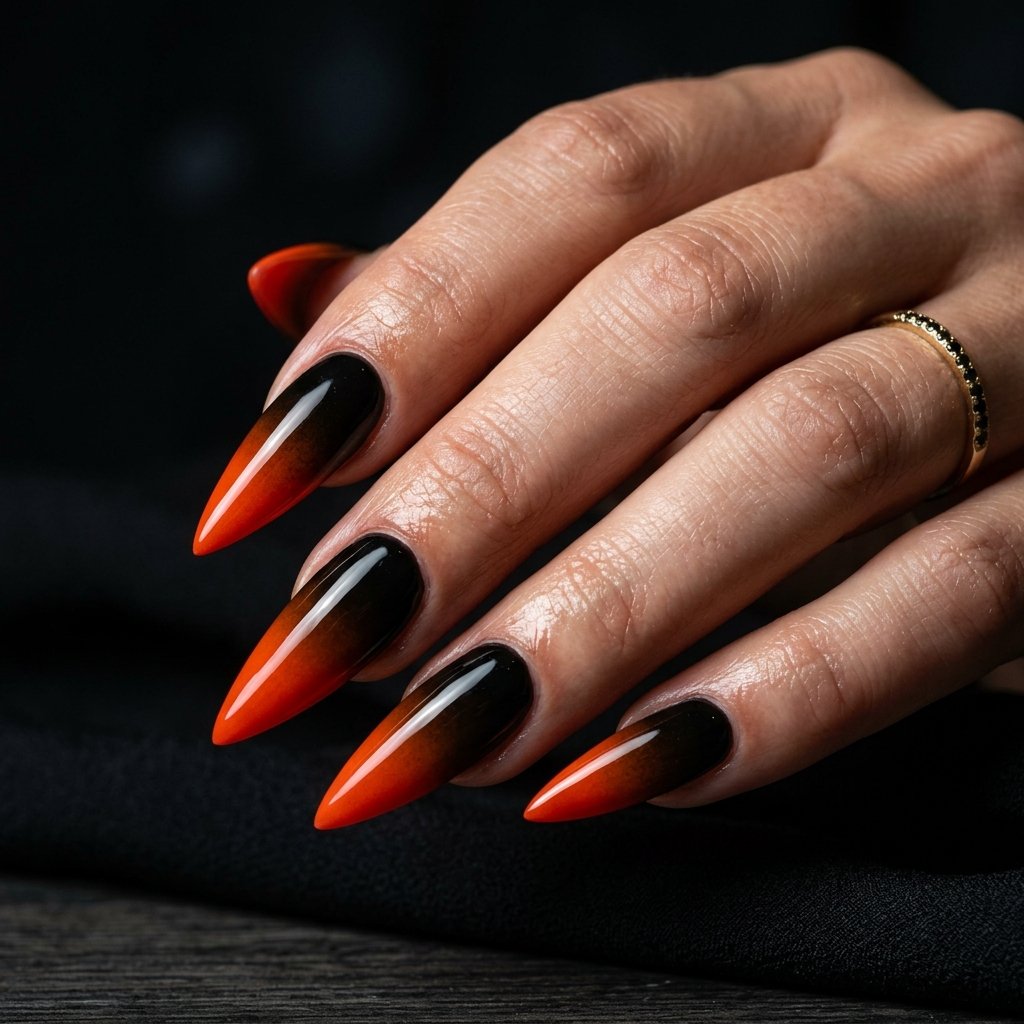 35 Gorgeous Fall Ombre Nails Ideas for Every Mood 28 Stiletto Nail Fall Ombre Ideas