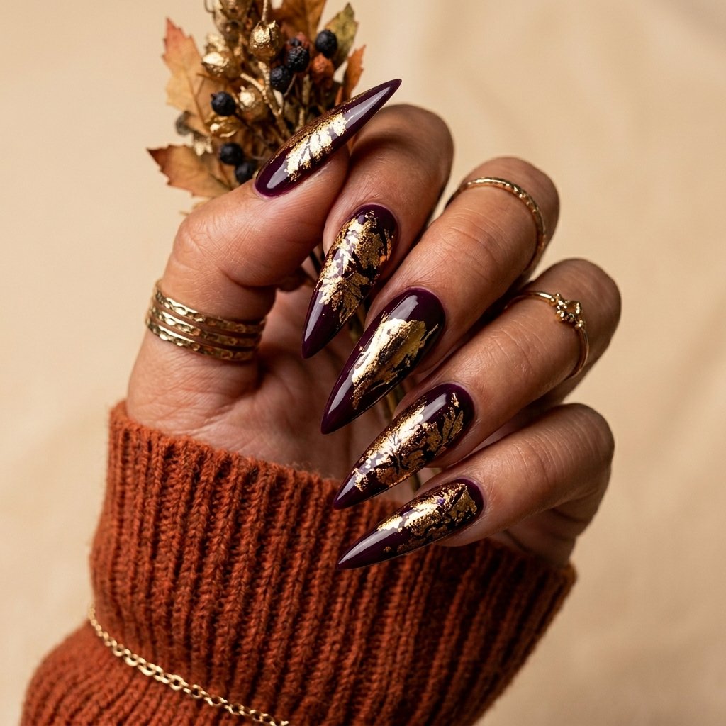35 Best Thanksgiving Nails Ideas You Need to Try This Year 2026 27 Thanksgiving Nail Ideas for Stiletto Shape