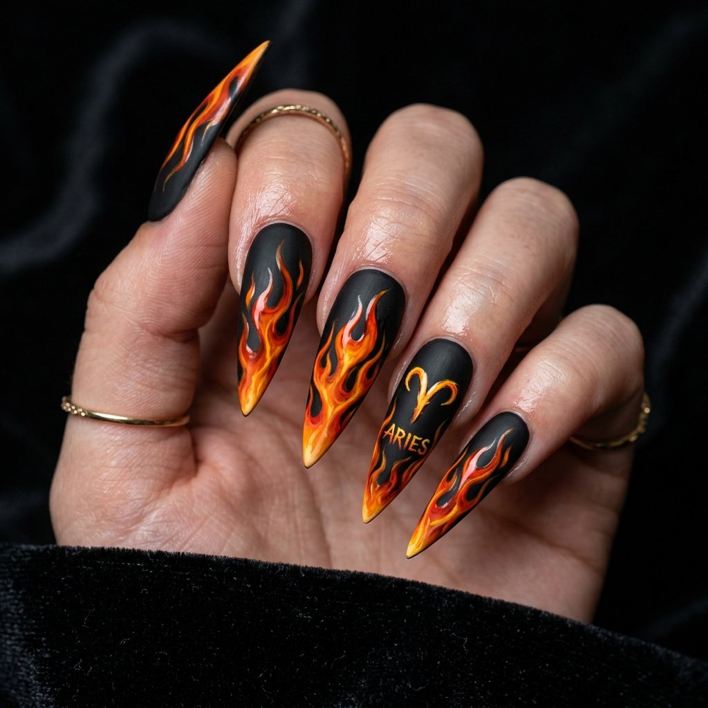 Aries Fire Nail Ideas