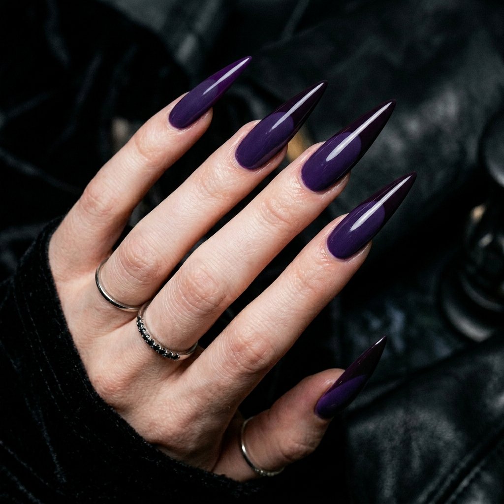 34 Fresh Purple French Tip Nails Ideas You Have Not Seen Before 30 Stiletto Purple French Tip Nails Ideas