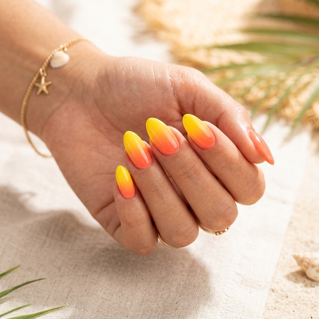 Summer Yellow Ombre Nail Ideas