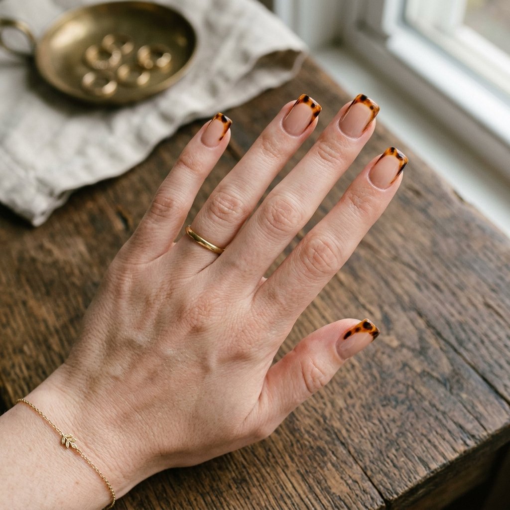 30 September Nails Ideas Perfect for Sweater Weather 31 Vintage Tortoise Shell Borders