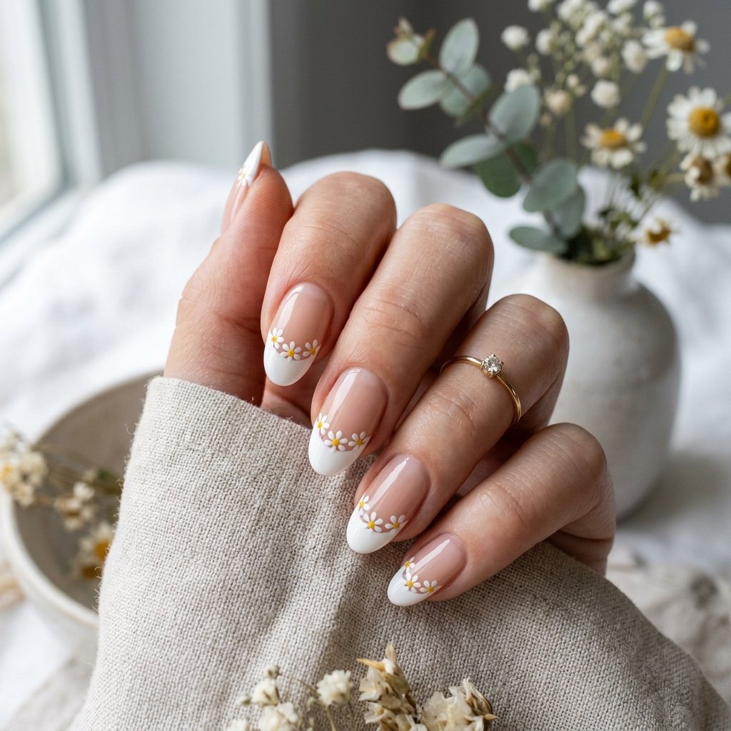 35 White Nails with Flowers: Simple to Stunning Ideas for 2026 16 White French Tip Nails with Flowers