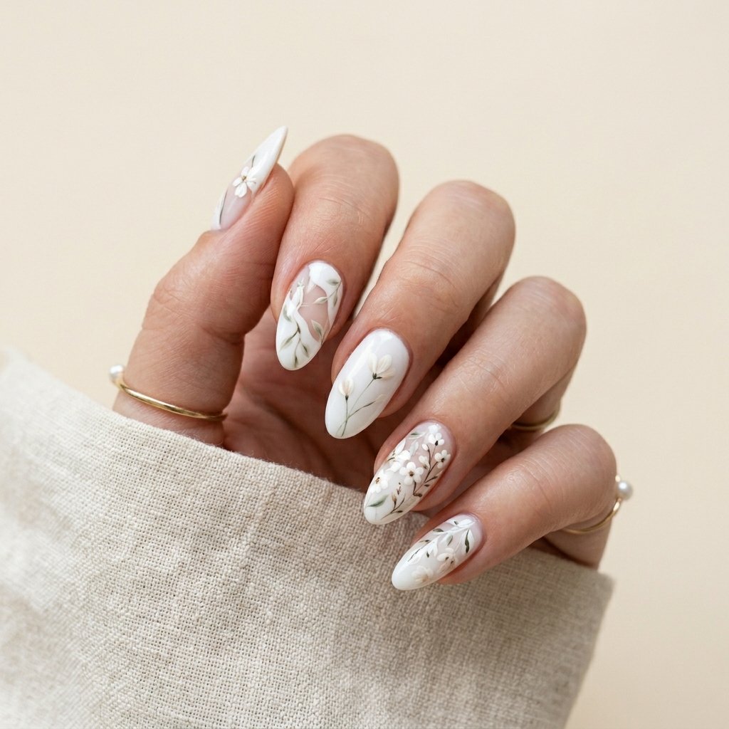 35 White Nails with Flowers: Simple to Stunning Ideas for 2026 36 Aesthetic White Floral Nail Ideas