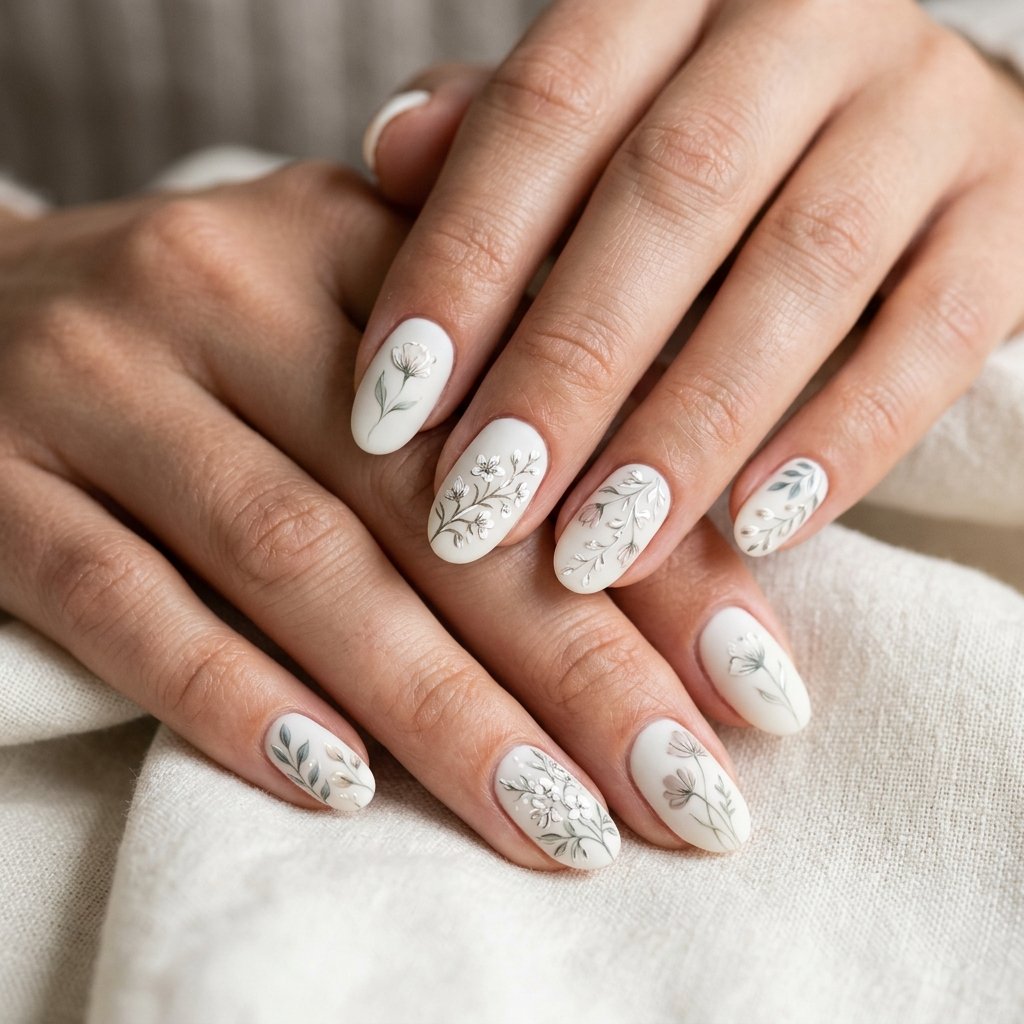 35 White Nails with Flowers: Simple to Stunning Ideas for 2026 11 Elegant White Flower Nail Ideas