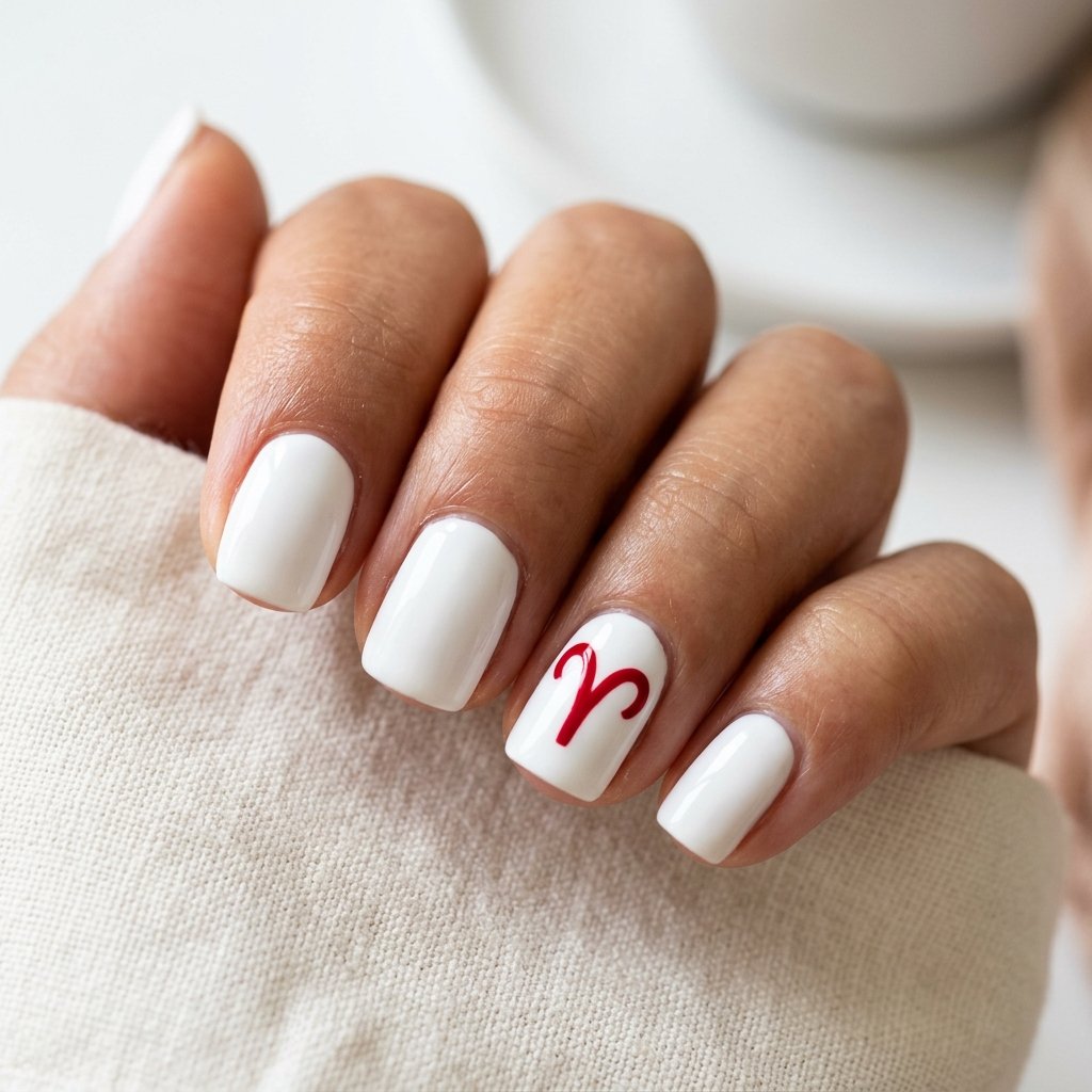 Aries White Nail Ideas