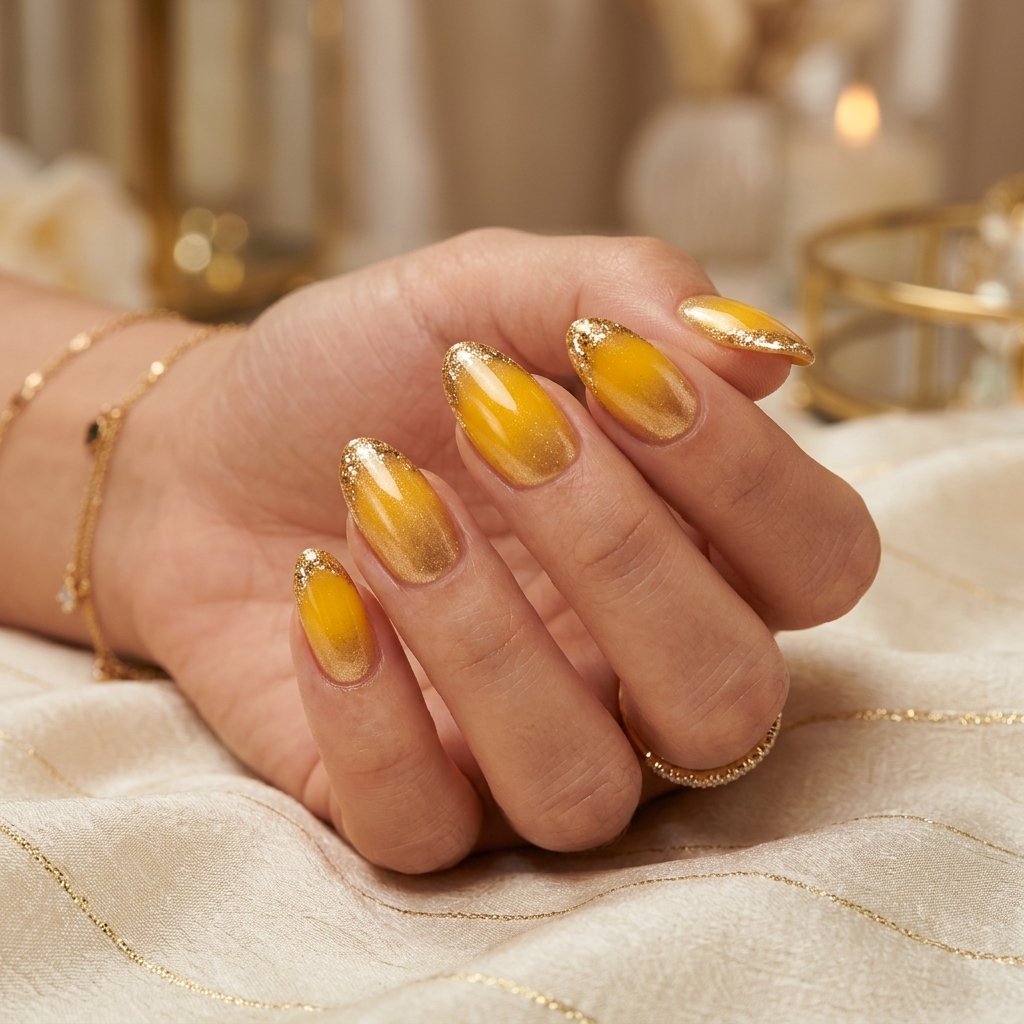 Yellow and Gold Ombre Nail Ideas
