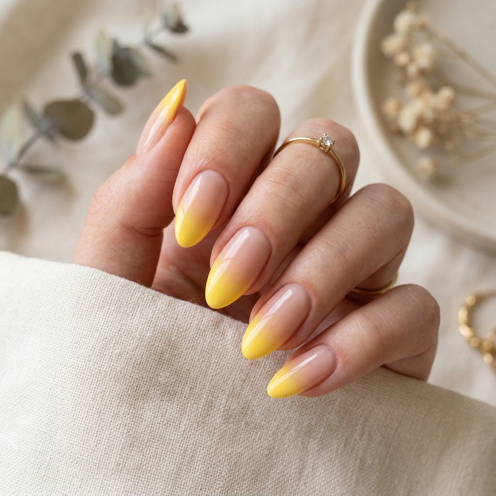 Yellow Ombre French Tip Nail Ideas