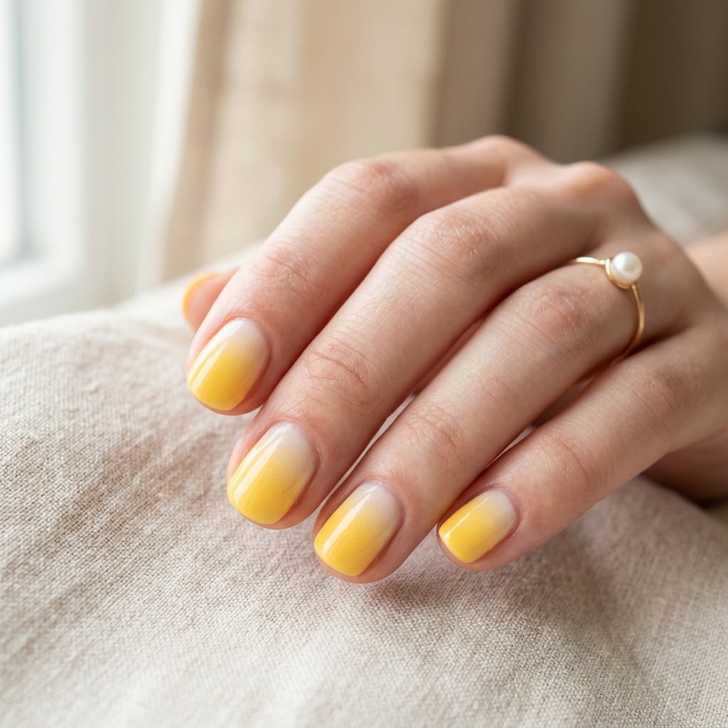 Yellow Ombre Nails for Beginners