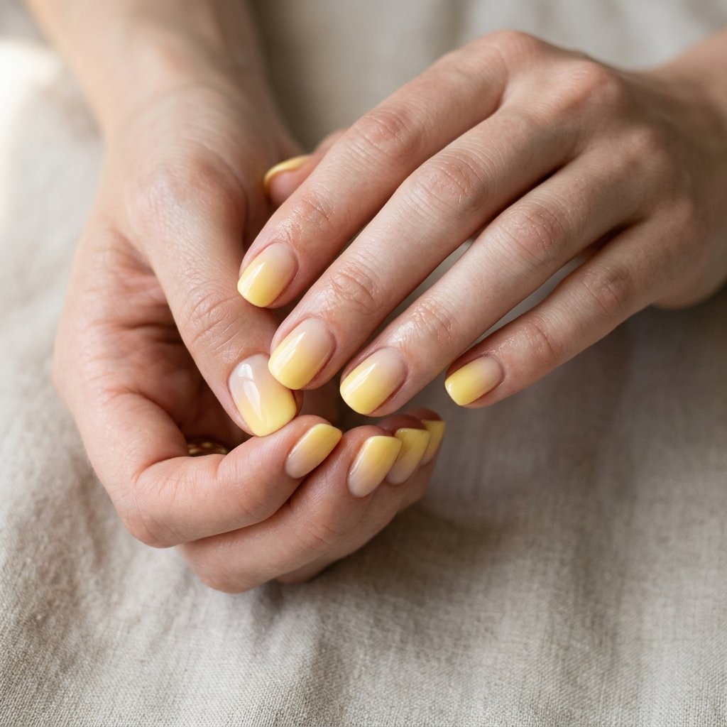 Short Yellow Ombre Nail Ideas