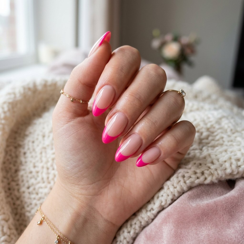 35 Best Hot Pink French Tip Nails – From Classic to Bold 1 hot pink french tip nails