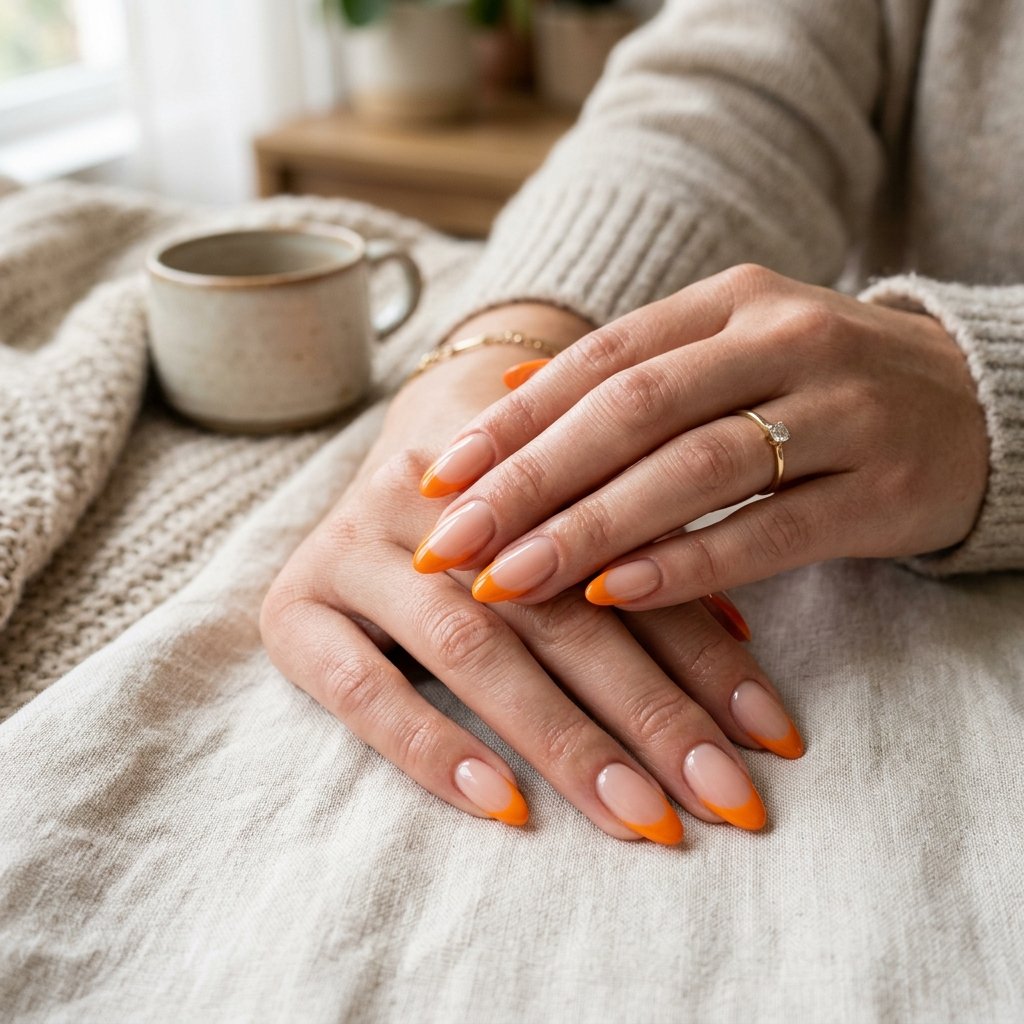 32 Awesome Orange French Tip Nails: The Only Inspo List You Need 1 orange french tip nails