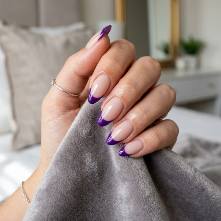 purple french tip nails