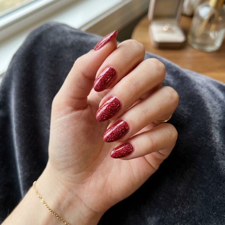 35 Stunning Red Sparkly Nails Ideas to Try for Pure Glamour 32 red sparkly nails