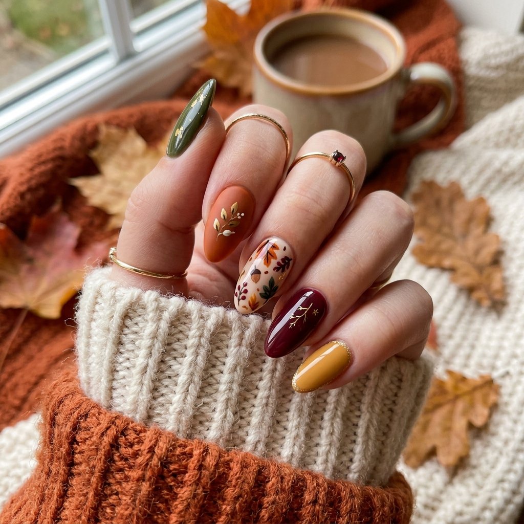 September Nails Art: 30 Elegant Early Autumn Looks 1 september nails art