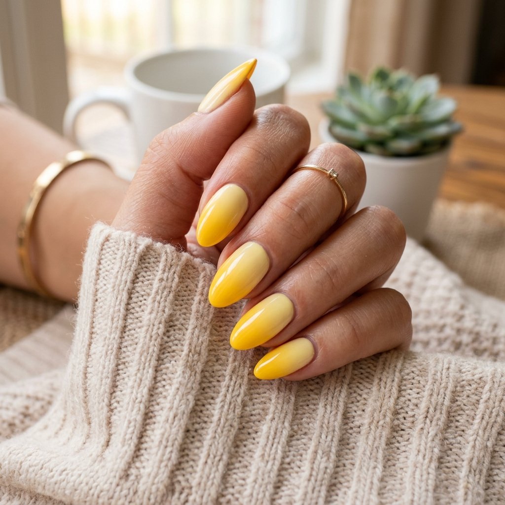 yellow ombre nails