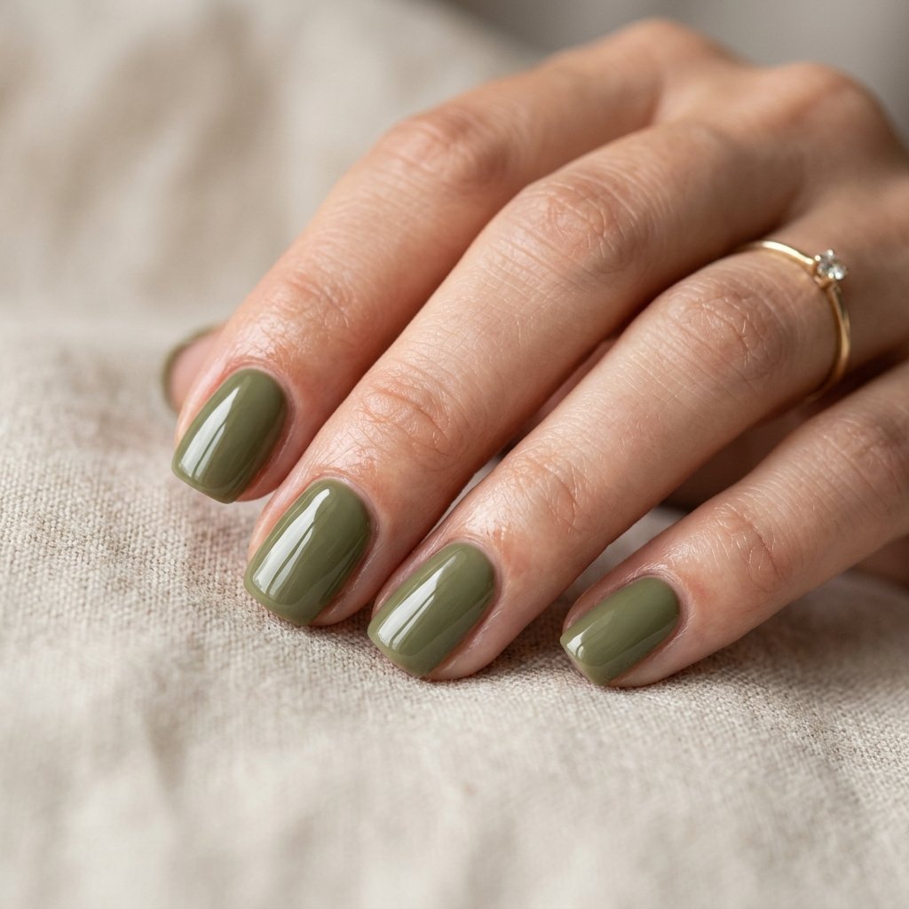 32 Fall Nails 2026 Ideas That Are Actually Wearable 5 Olive Green Nail Ideas