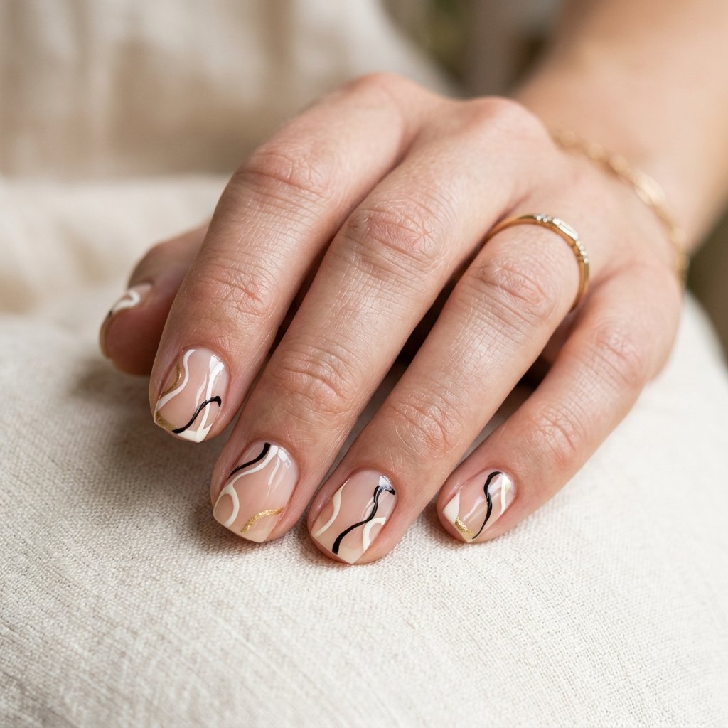 Abstract Line French Nail Ideas
